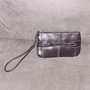 Wilson Leather Brown Leather Wristlet Clutch Buckle Wallet PURSE-SALE p3
